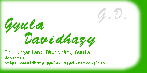 gyula davidhazy business card